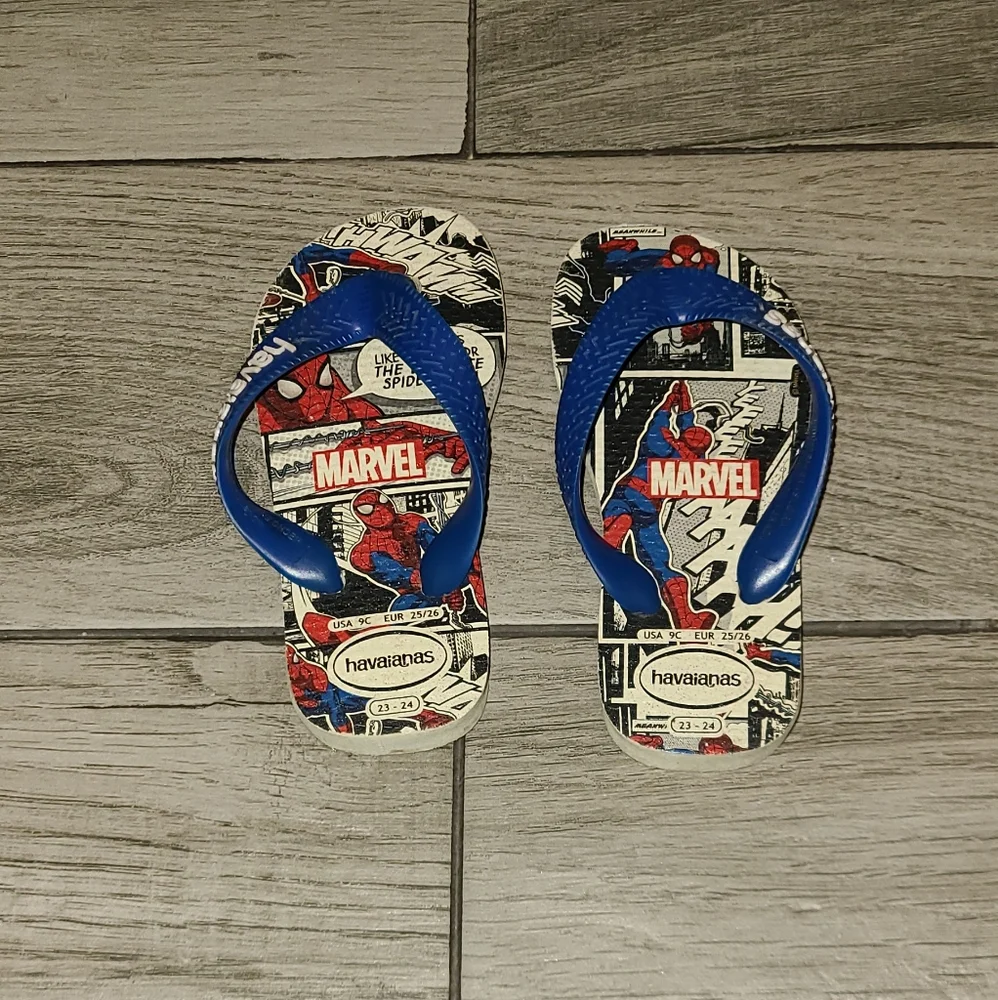 🍁Havaianas Spiderman Marvel flip flops🪅